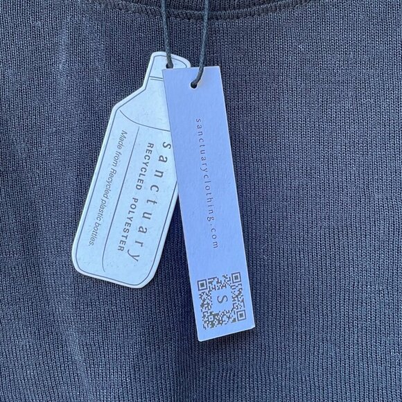 NWT Sanctuary Knot Your Business Black Crew Neck Sweater Womens L Recycled - Picture 10 of 13